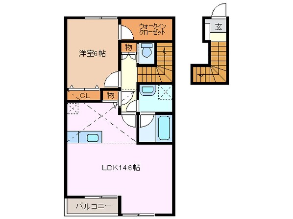 津駅 徒歩13分 2階の物件間取画像